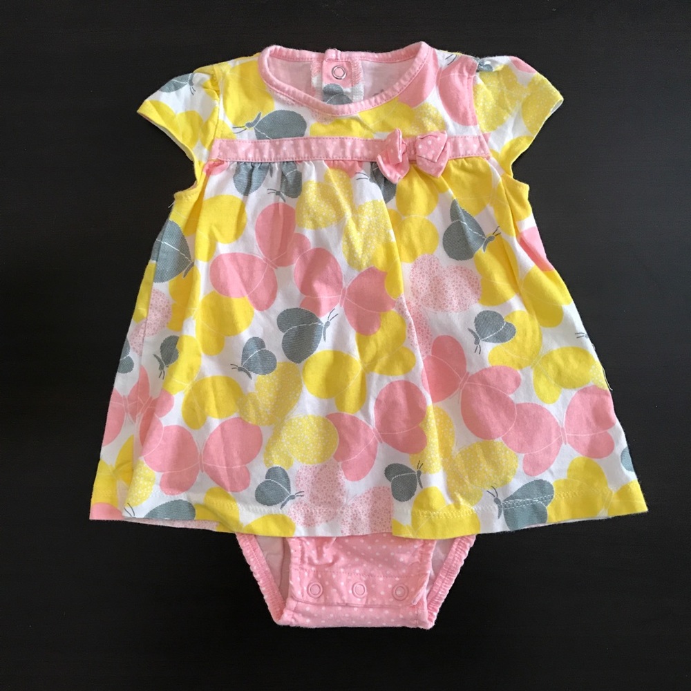 Carter’s 12M Butterfly Dress/Onesie Combo